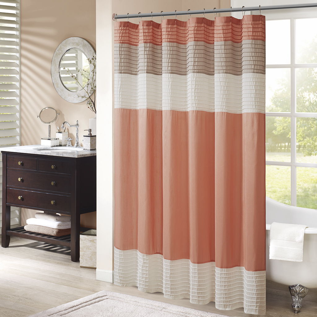 Amherst - Shower Curtain - Coral