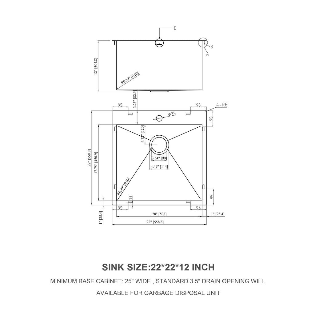 Stainless Steel Drop In Kitchen Sink, Topmount