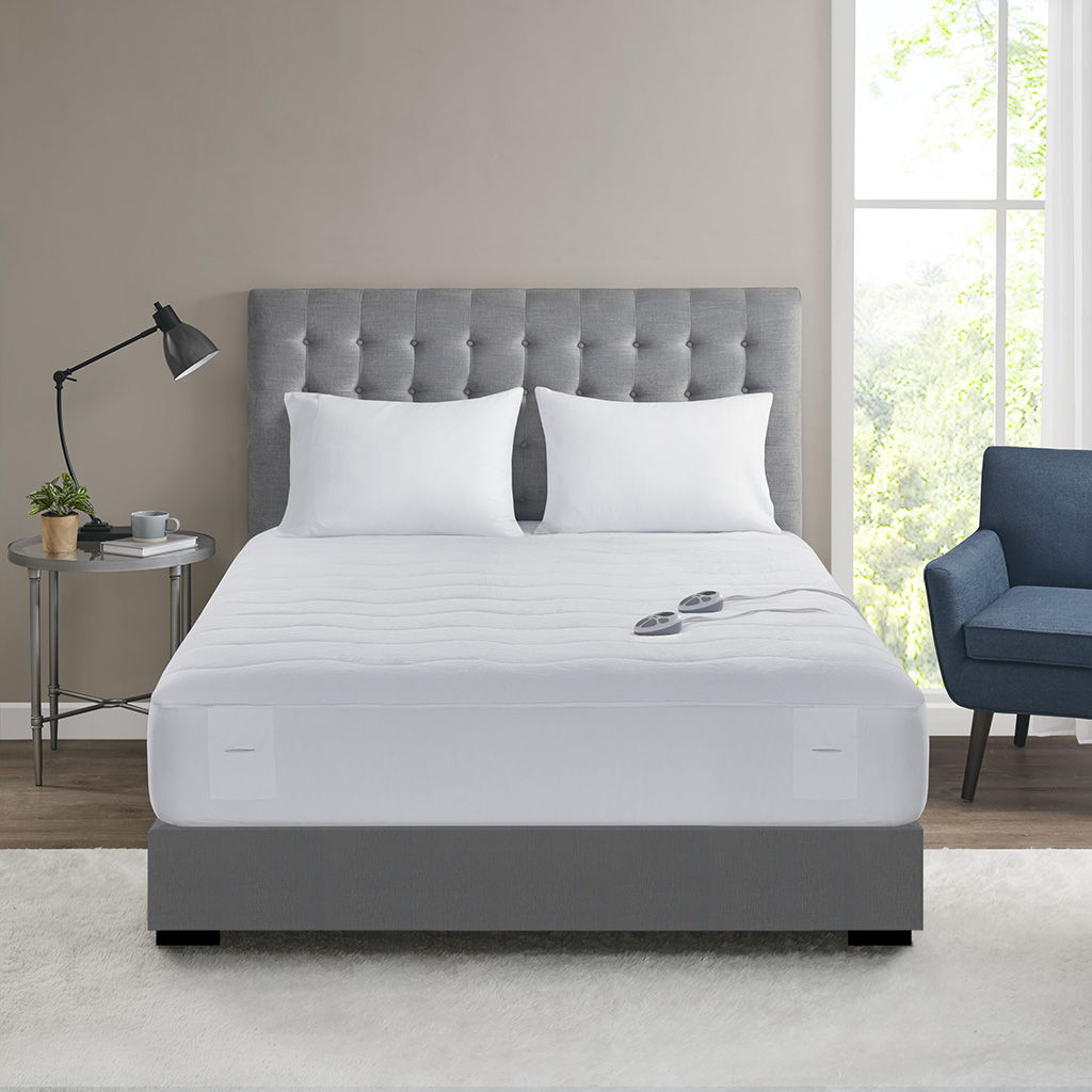 Plush - Queen Heated Mattress Pad - White