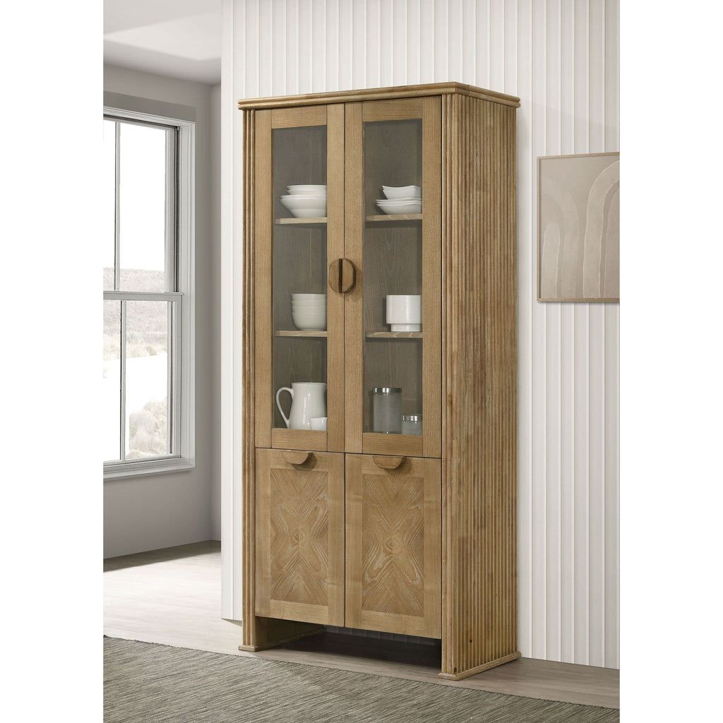 Dreydon - 4 Door Display Cabinet - Light Brown