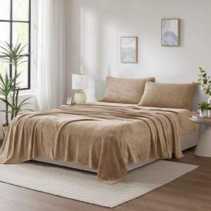 Soloft Plush - 3 Piece Twin Micro Plush Sheet Set - Taupe