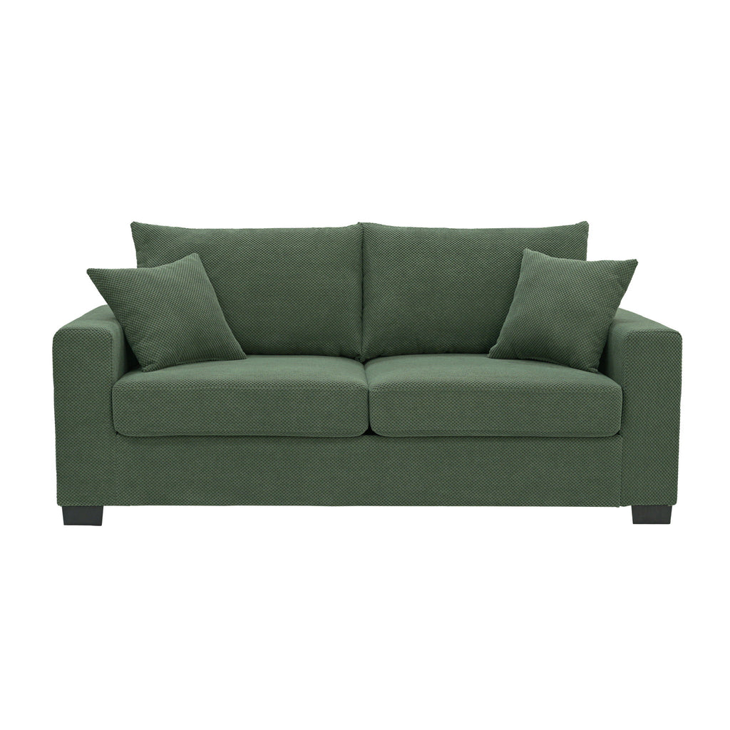 2 Seater Sofa, 2 Throw Pillows For Living Room