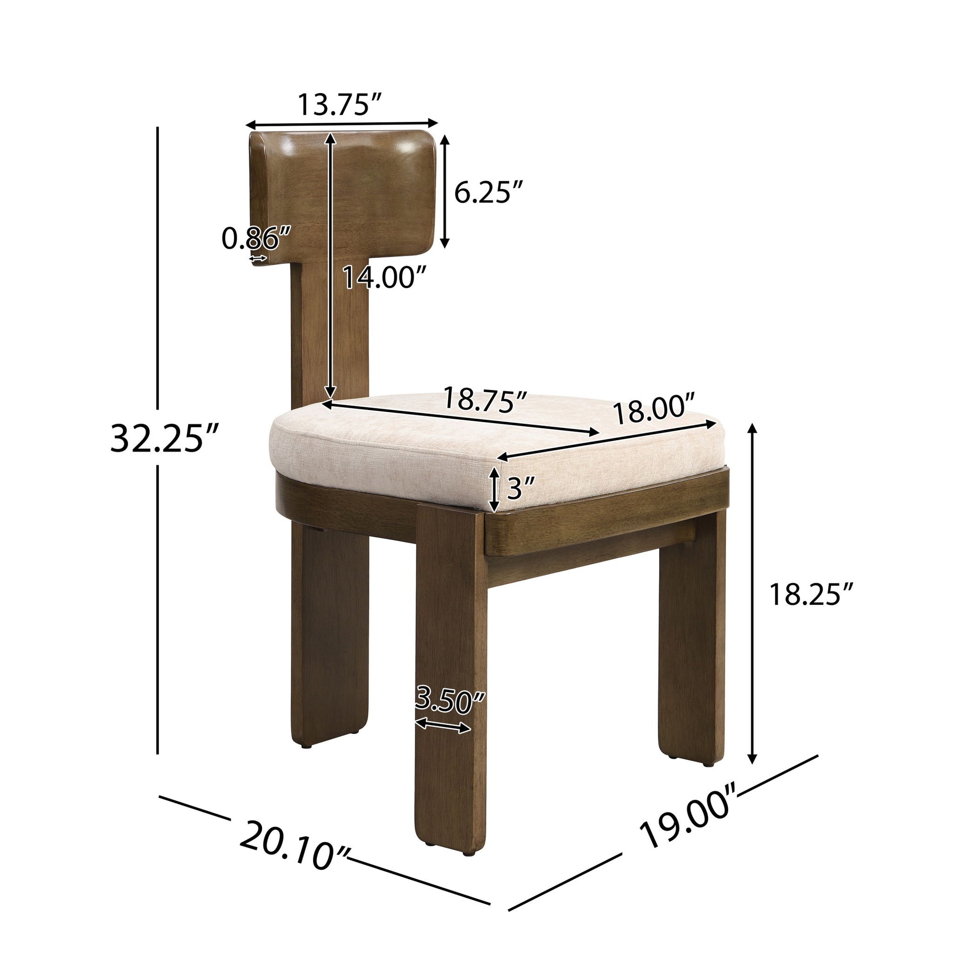 Upholstered Dining Fabric Side Chairs (Set of 2)
