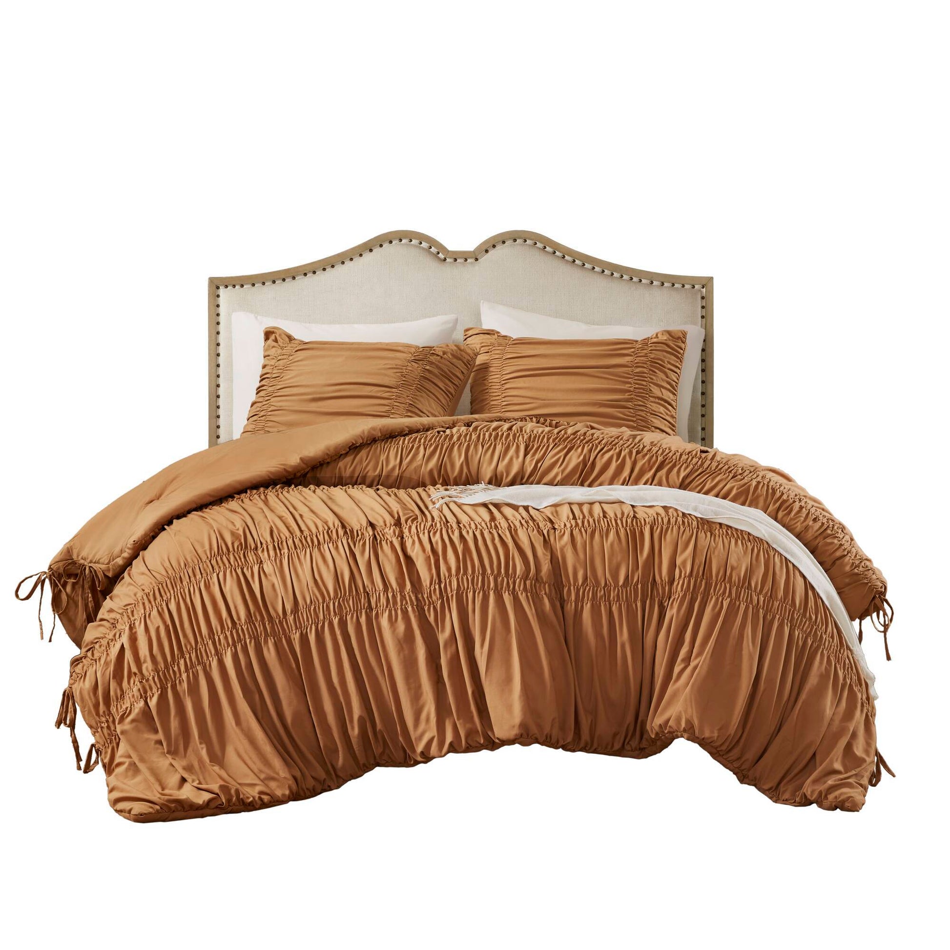Mia - 3 Piece King Comforter Set - Brown