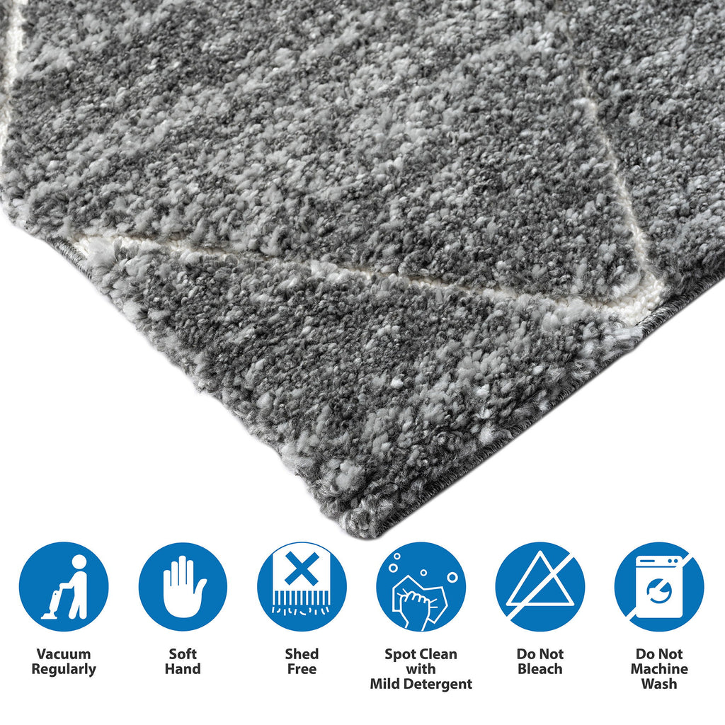 Sophie - 8' x 10' Talas Trellis Area Rug in Gray and Cream - Gray / Cream