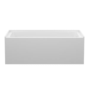Alcove Soaking Bathtub With Skirt - Back - To - Wall Design - Glossy White