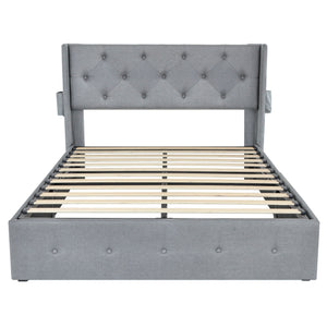Bed With Gas Lift Storage, USB Ports