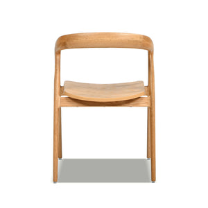 Simeon - Scandinavian Sculpted Dining Chair - Warm Natural Brown