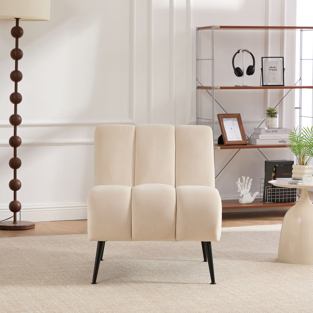 Upholstered Armless Chair For Living Room
