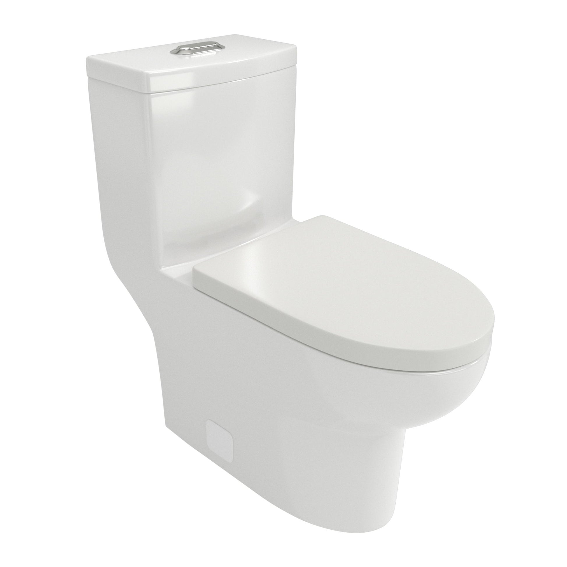 1 Piece Toilet With Dual Flush, Soft Closing Seat - White