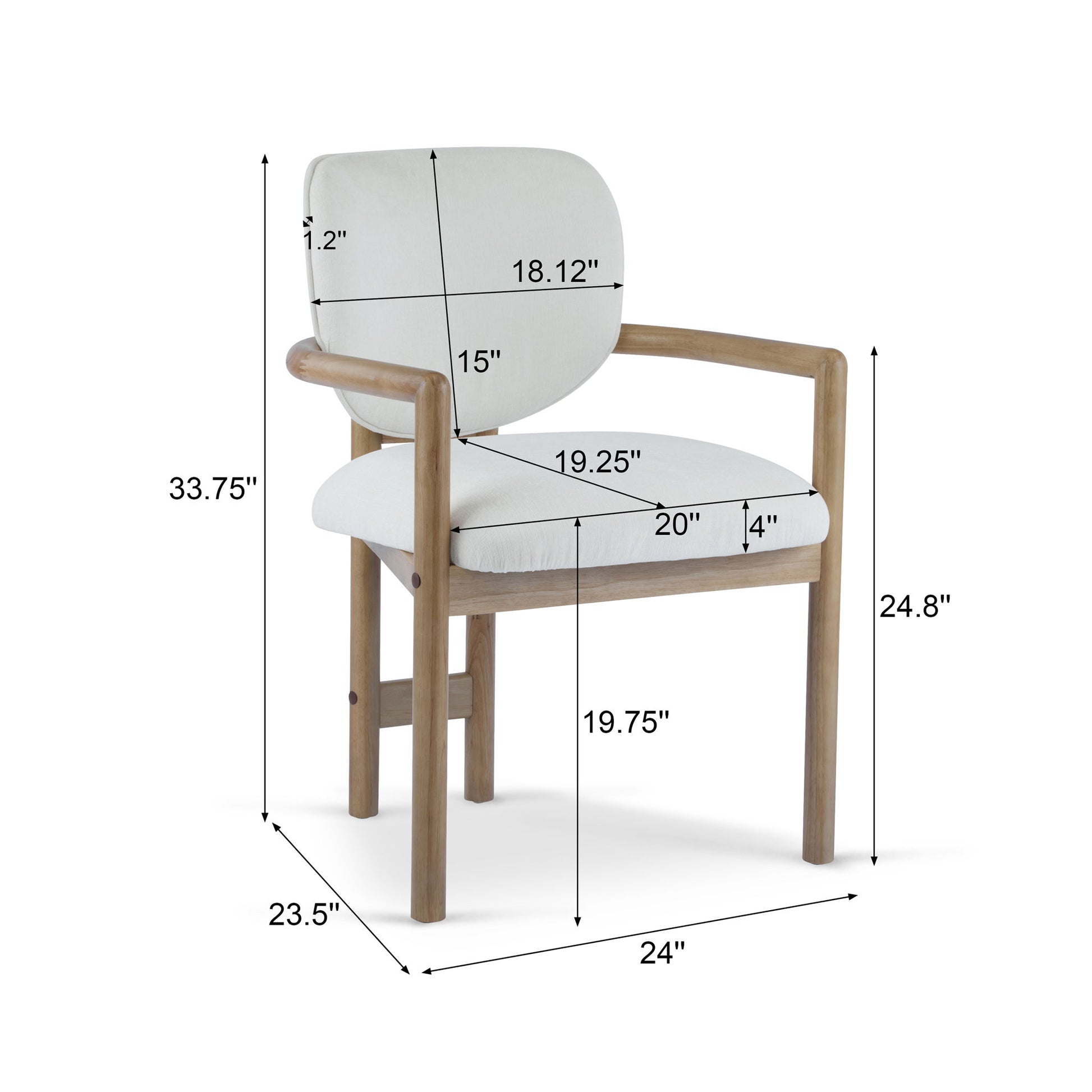 Upholstered Arm Dining Chairs (Set of 2)