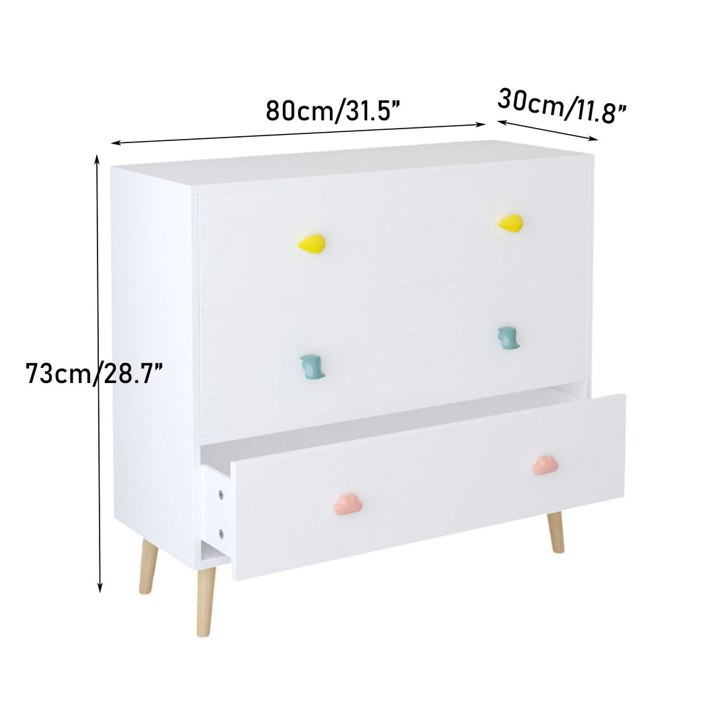 3 Drawer Dresser, Storage Cabinet With Anti Tip Safety
