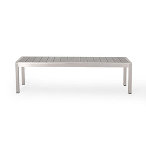 Outdoor Modern Aluminum Dining Bench, Durable And Elegant Design