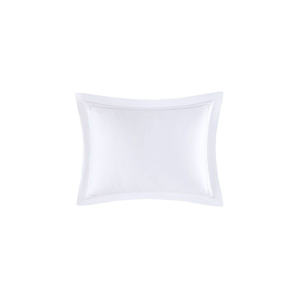 500 Thread Count Luxury - King Sateen Embroidered Duvet Cover Set - White