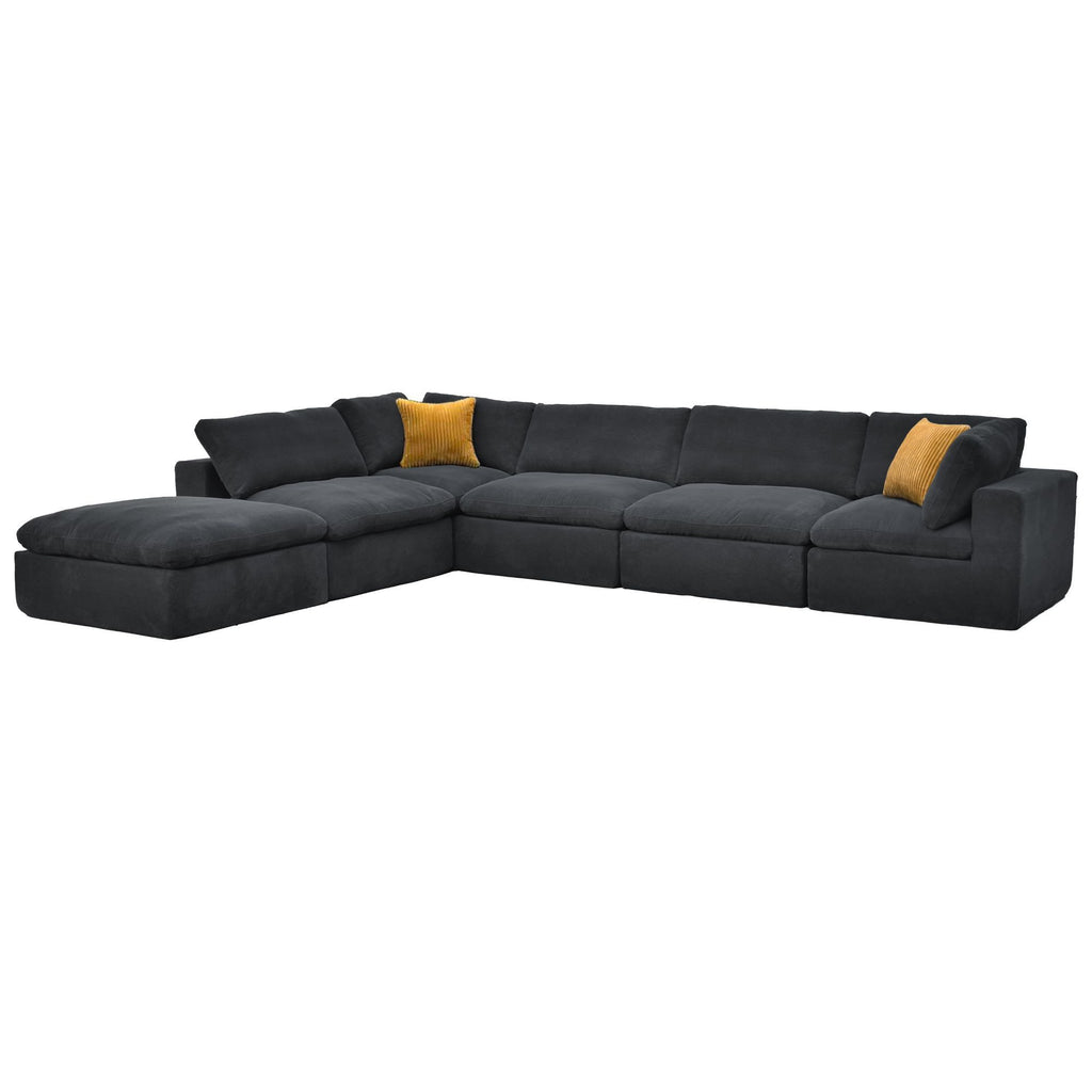 Custom Configuration Modular Sectional With Toss Pillows