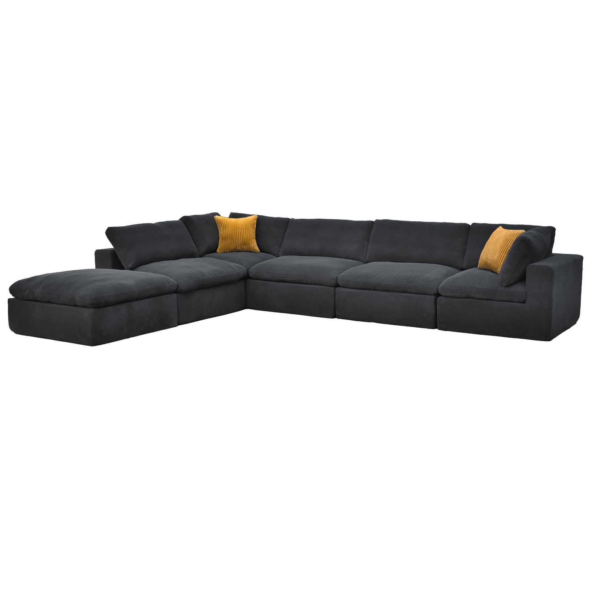 Custom Configuration Modular Sectional With Toss Pillows