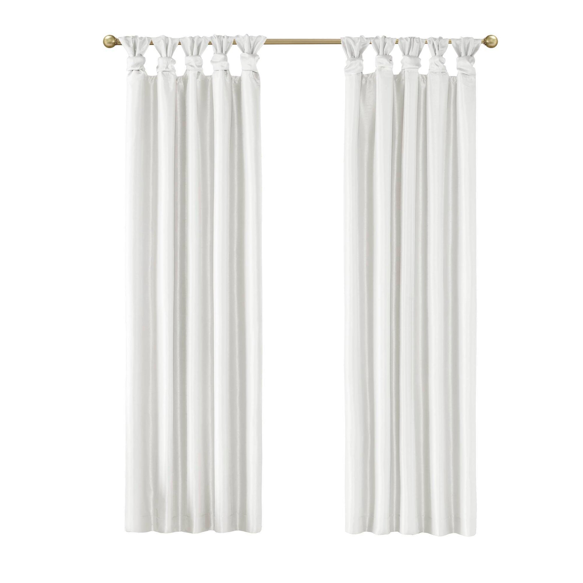 Emilia - 84" Twist Tab Total Blackout Window Curtain - White