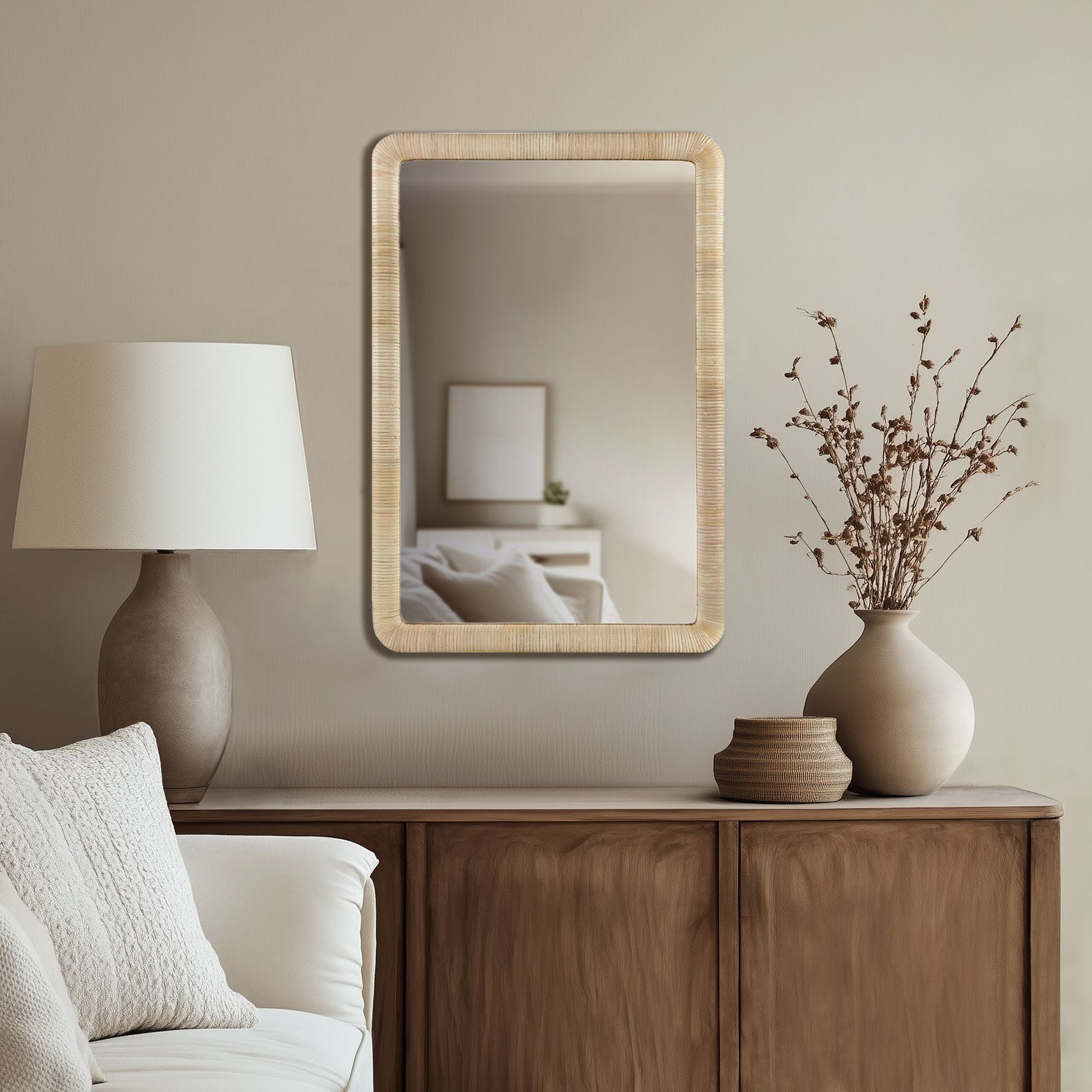 Nova - Natural Rattan Rectangle Wall Mirror - Natural
