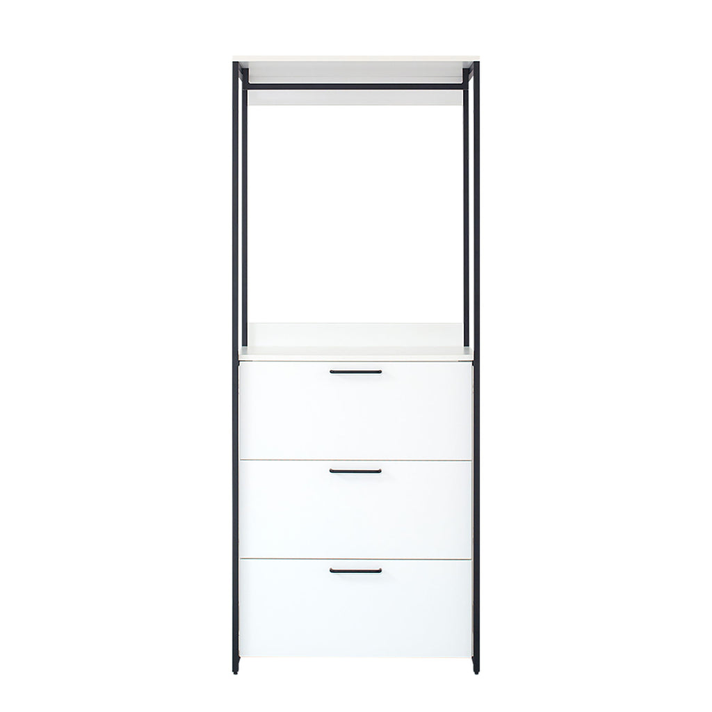 Fiona - Contemporary Wood And Metal Walk In Closet With Drawers
