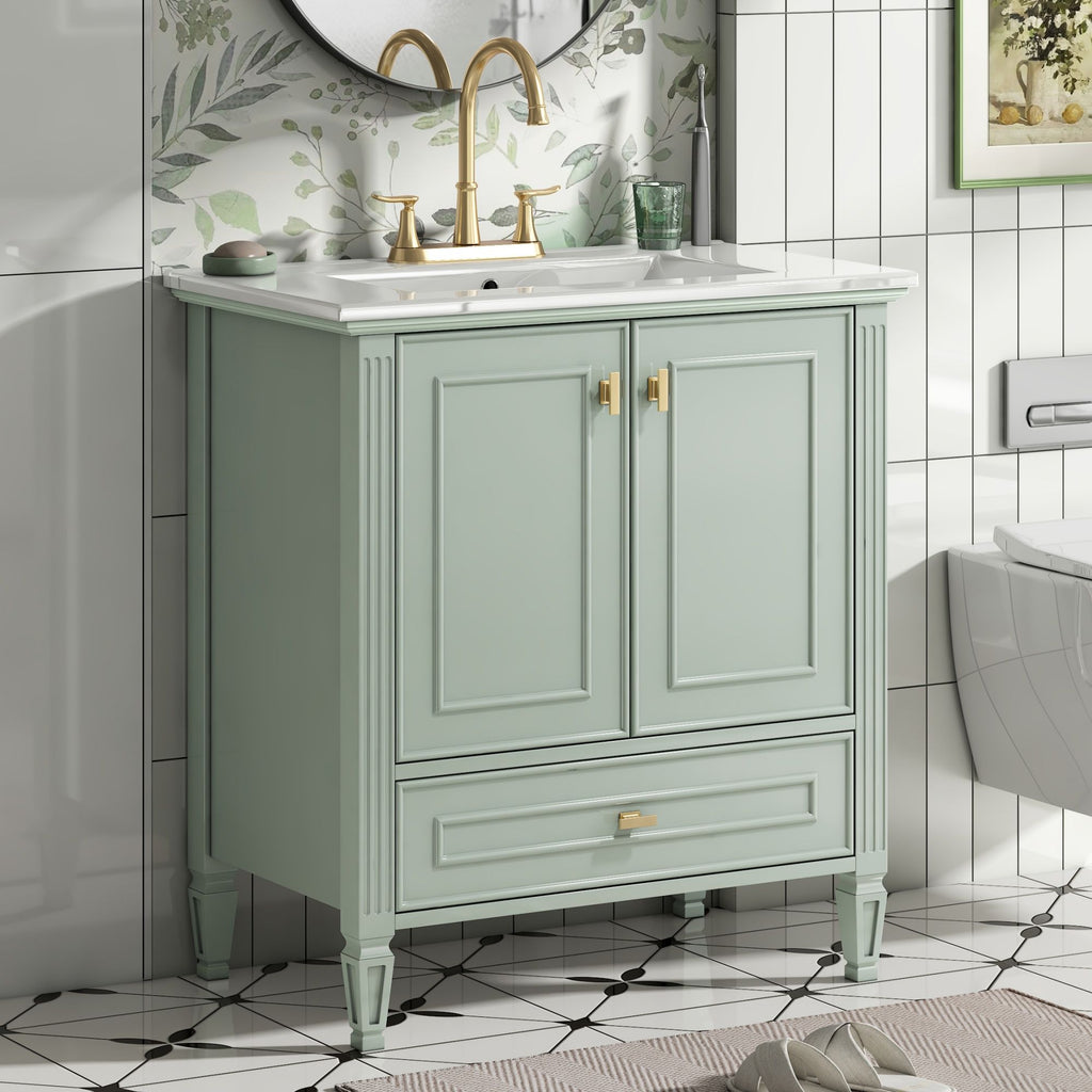 Freestanding Vanity With 1 Drawer & 2 Soft Close Doors With Door Mounted Storage