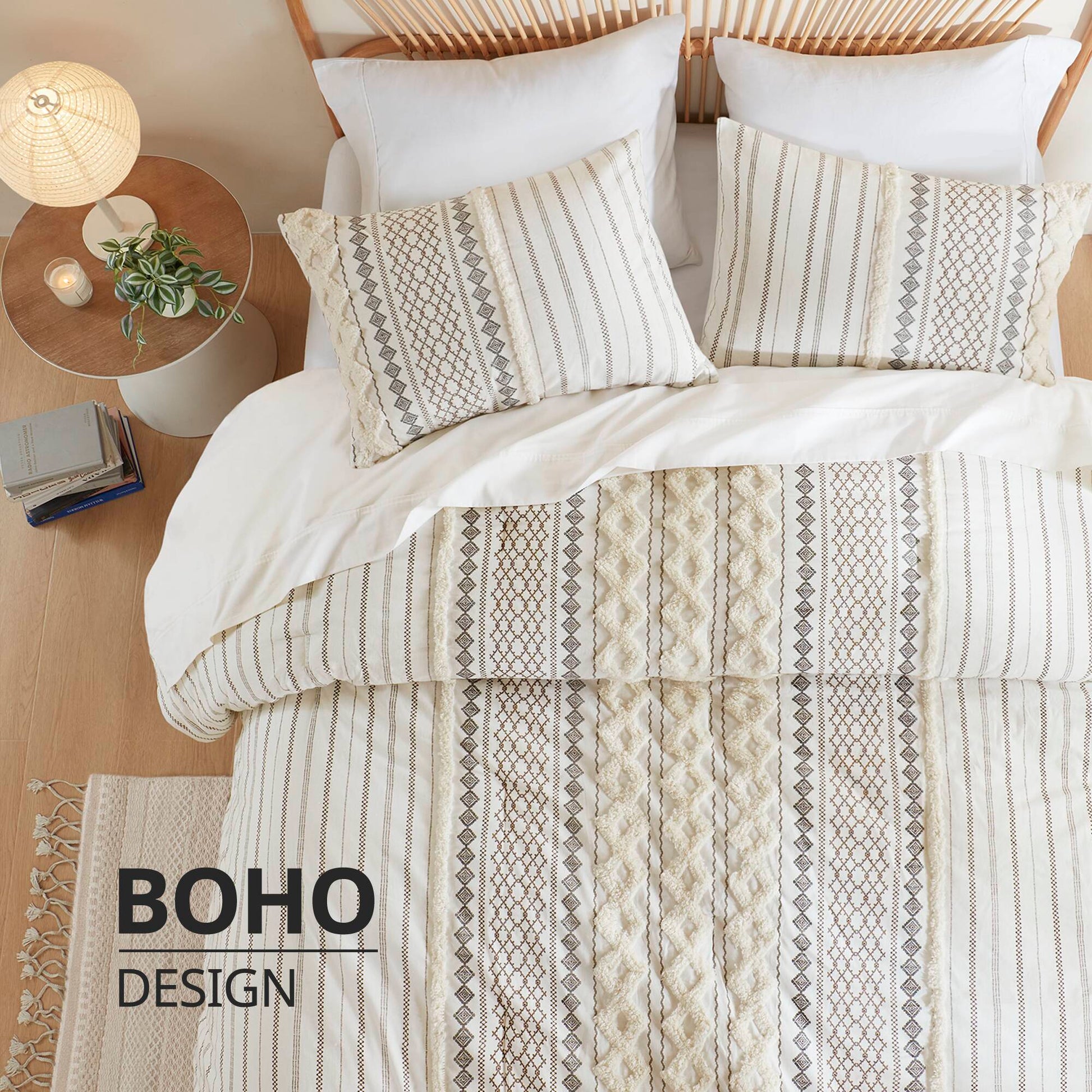 Imani - Printed Comforter Set With - Ivory