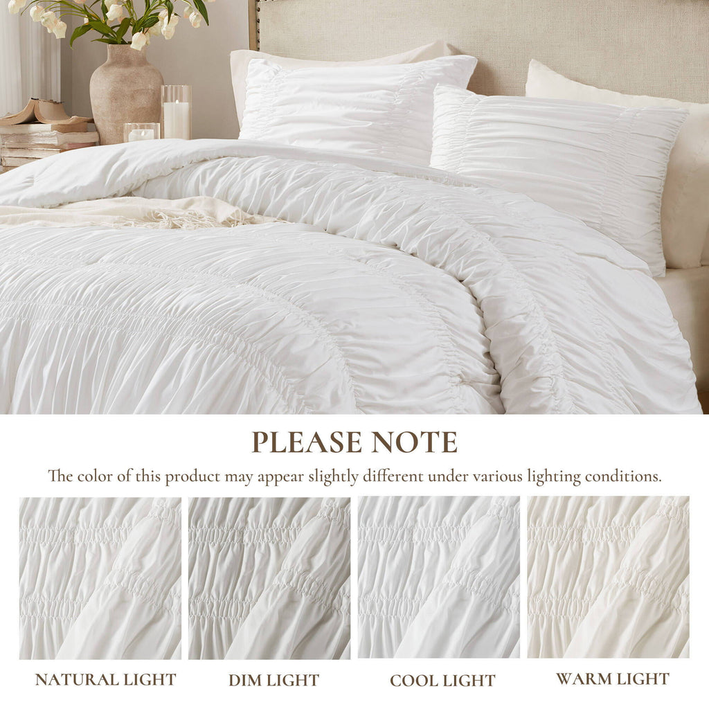Mia - 2 Piece Twin/Twin Long Comforter Set - White