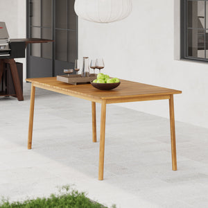 Visola - Outdoor Dining Table With Classic Slatted Top - Teak