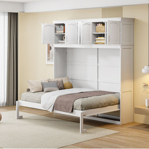Murphy Modern Bed With Top Cabinets For Space Saving And Comfort