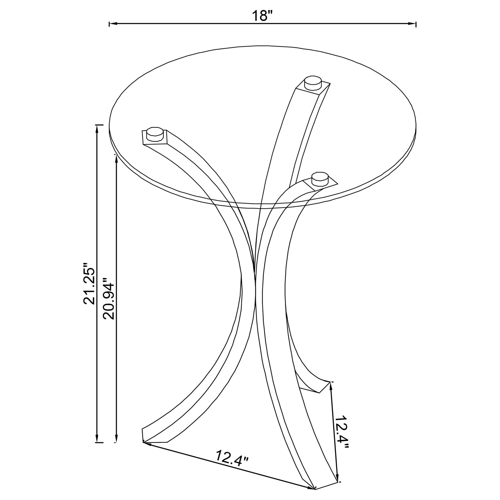 Bailey - Round Top Side Table - Clear