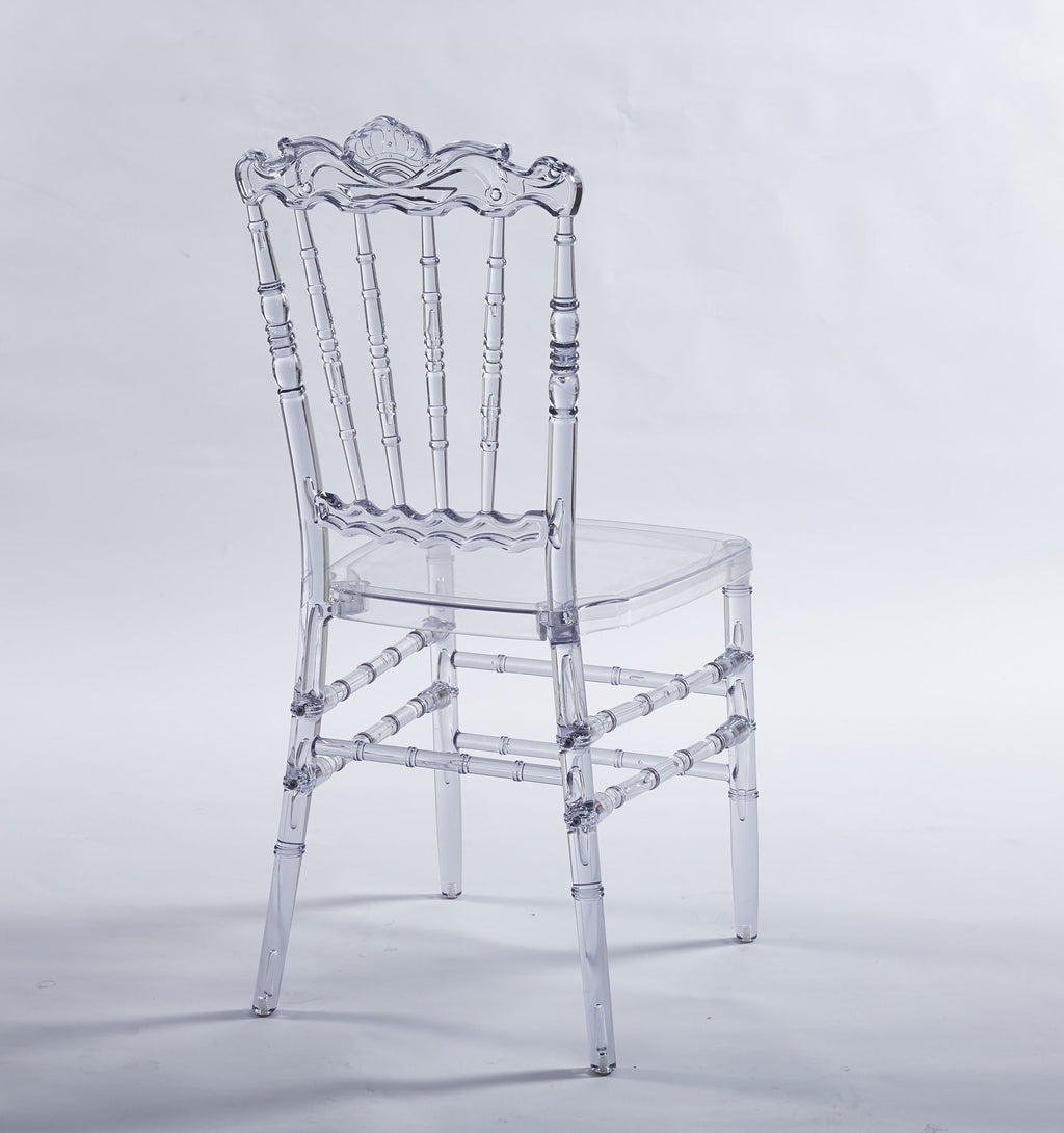 Dining Chair With Plastic Seat, Welding Chair (Set of 4) - Transparent