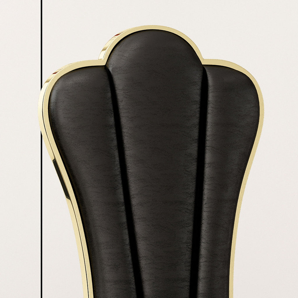 Modern ette Dining Chairs, Unique Backrest Design With Stripe Armless (Set of 2)