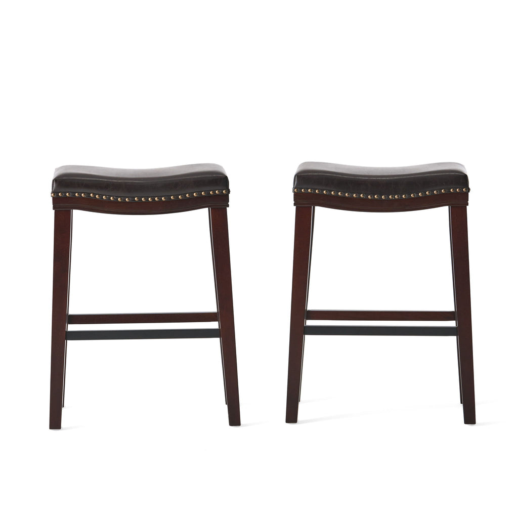 Elegant Saddle Stool With Curved Seat Comfort - Brown