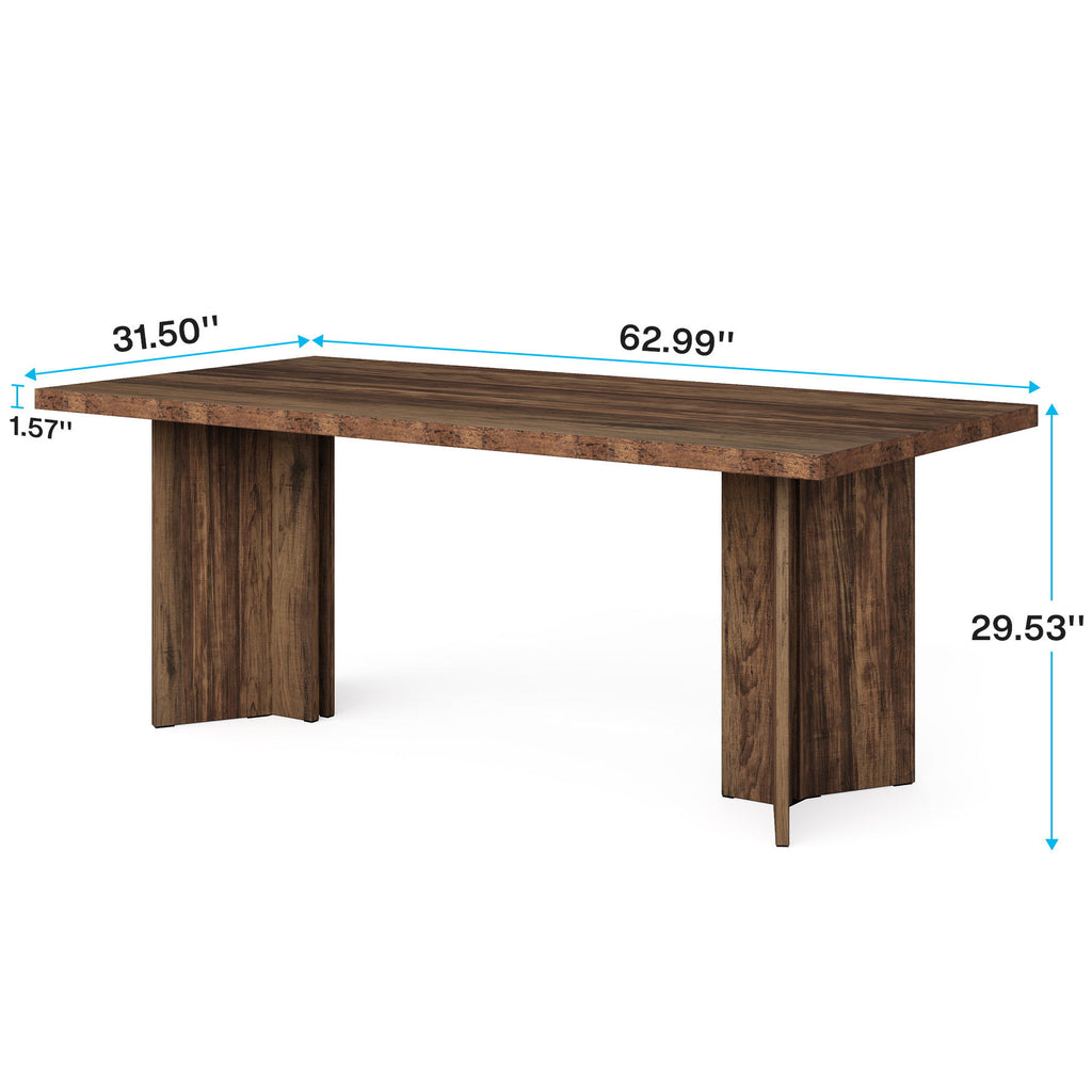 Executive Desk, Vintage Computer Workstation With Thickened Tabletop