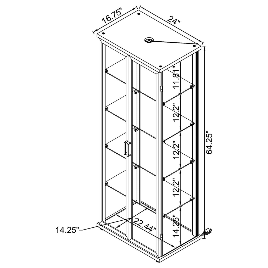 Nevra - 4 Shelf Display LED Curio Cabinet