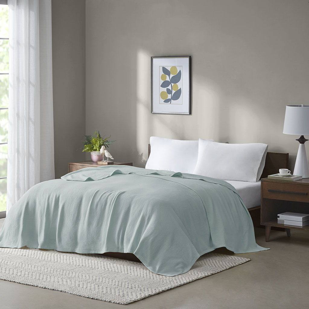Freshspun Basketweave - Twin Blanket - Blue