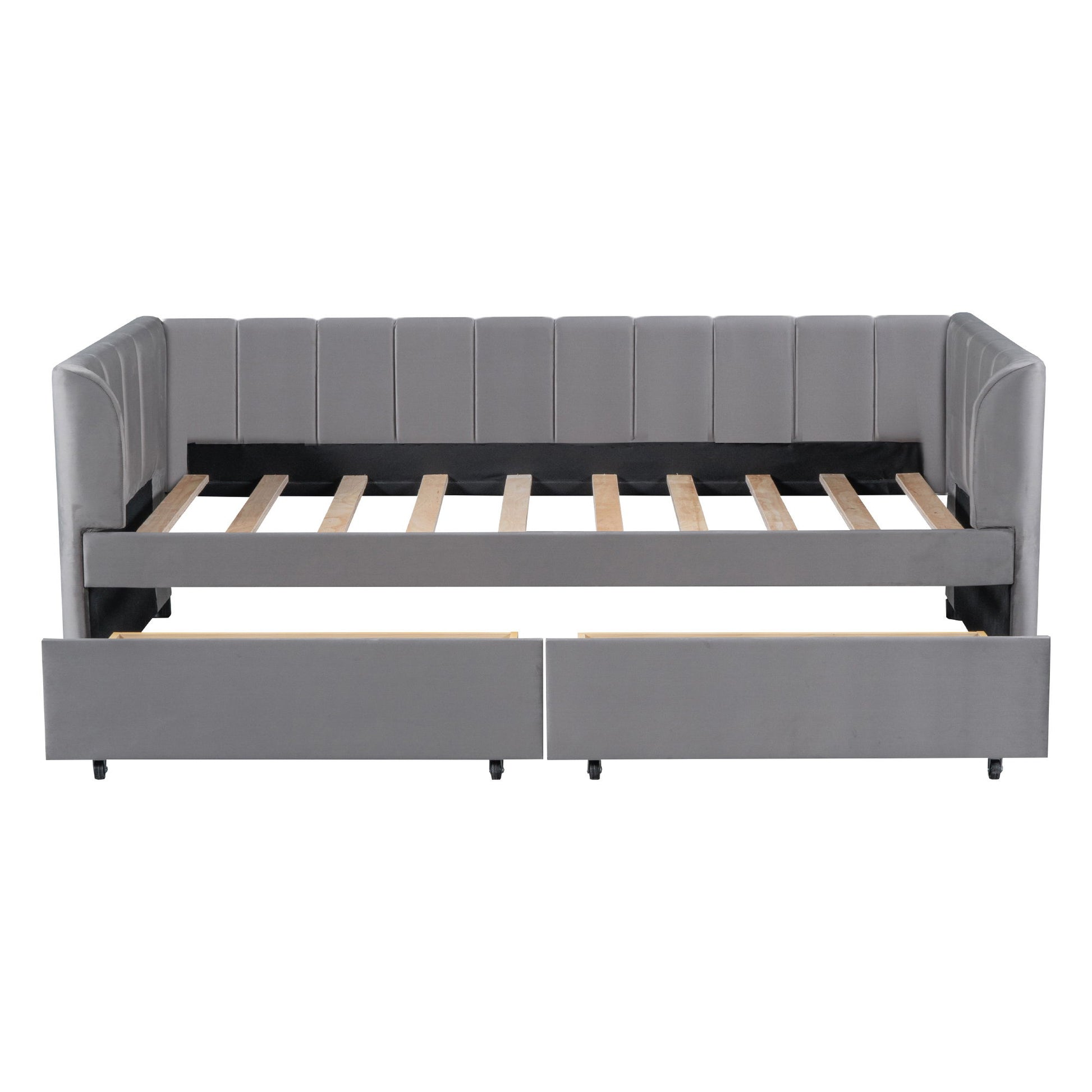 Upholstered Daybed With Ergonomic Design Backrest