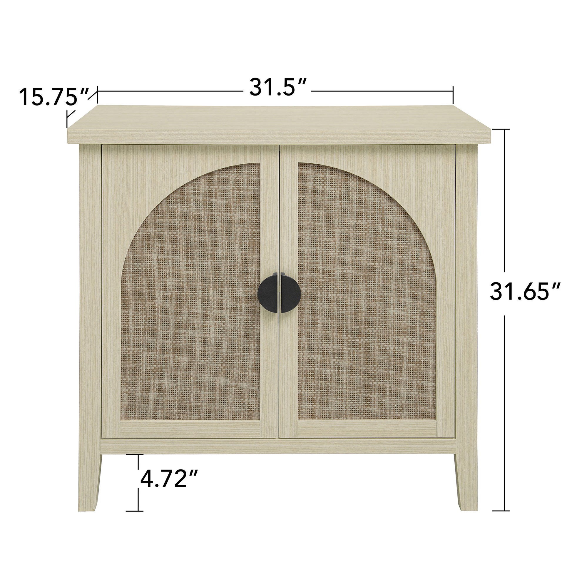 Rattan 2 Door Cabinet, Suitable For Bedroom - Natural
