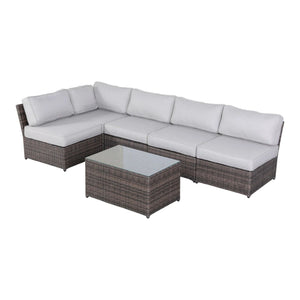 Outdoor Seating Set With Cushions, 4 Person Capacity - Brown