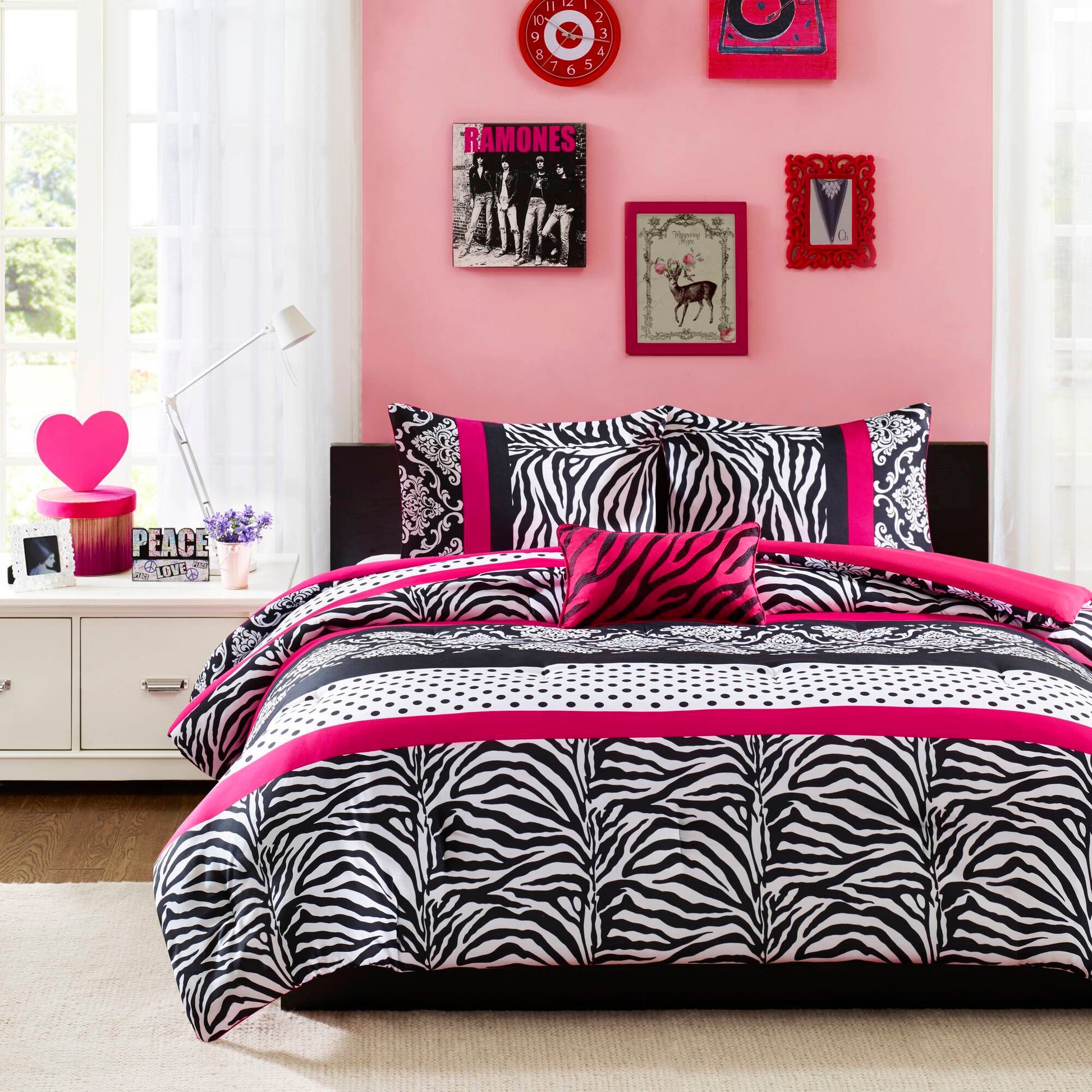 Reagan - Twin Comforter Set - Pink