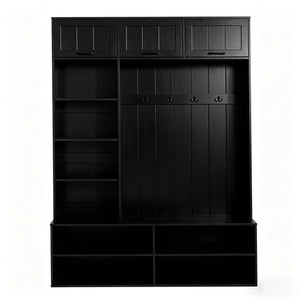 Farmhouse Hall Tree & Bench And Shoe Storage