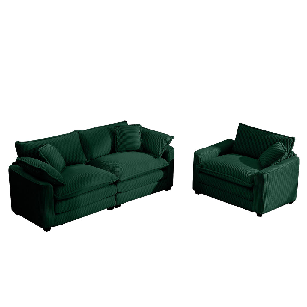 Elegant Corduroy Oversized Sectional Sofa Set With Deep Seats And Flexible Layout