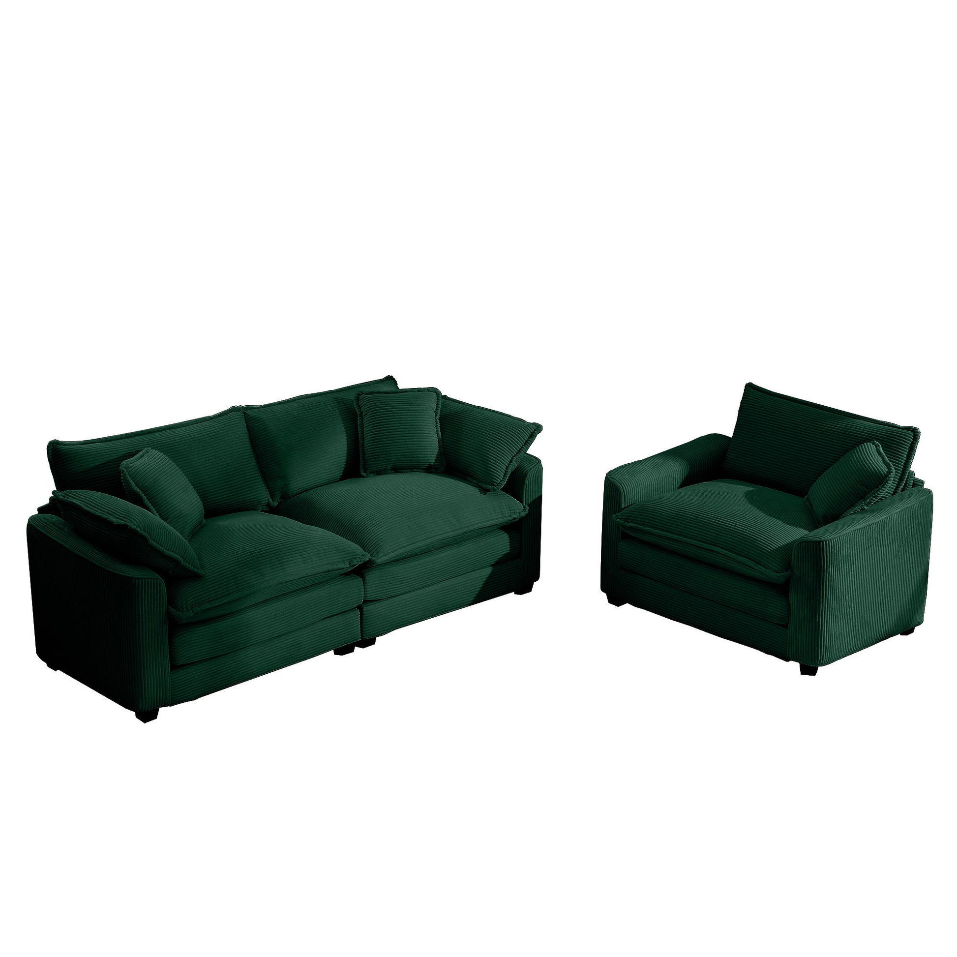 Elegant Corduroy Oversized Sectional Sofa Set With Deep Seats And Flexible Layout