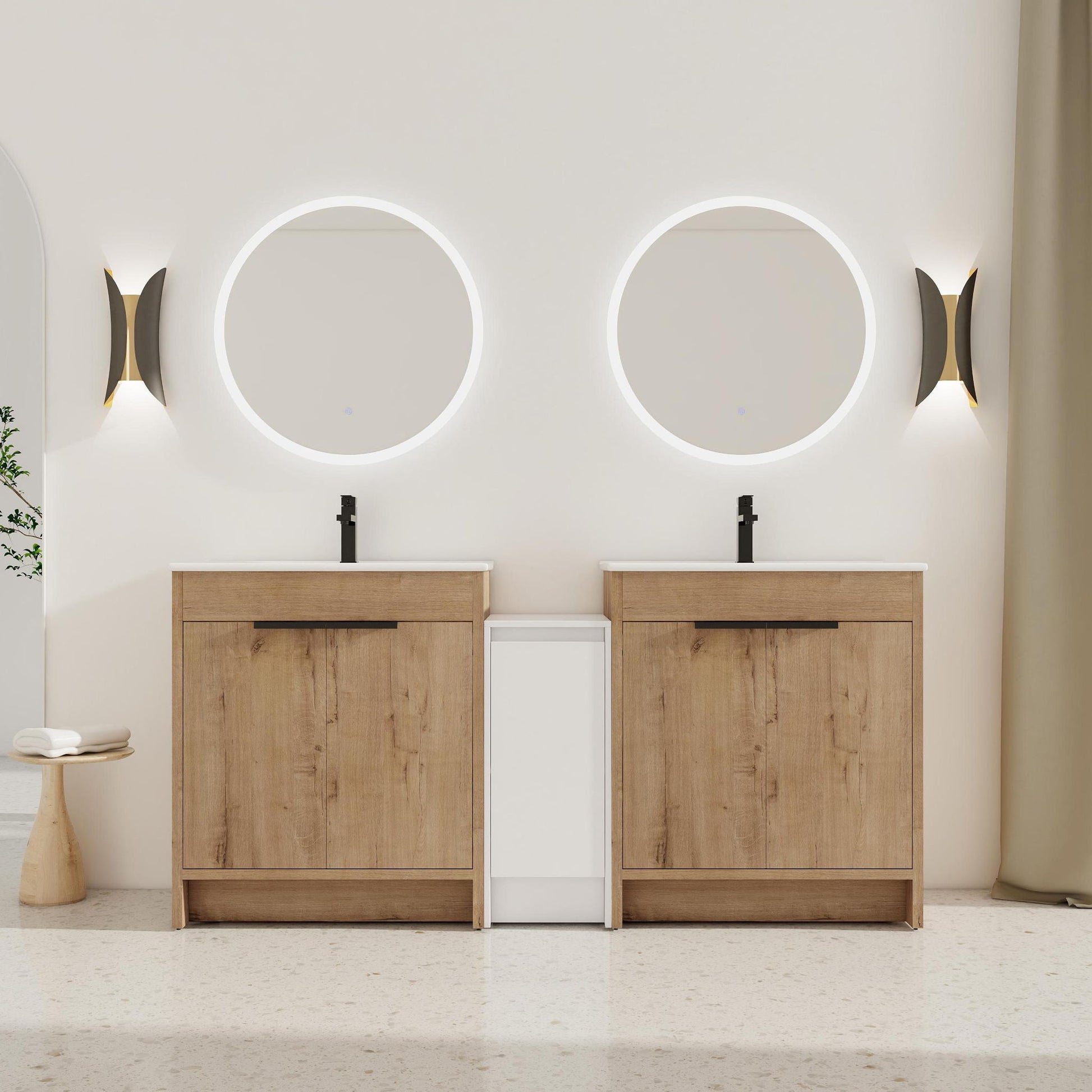 Freestanding Bathroom Vanity & Sink, Storage Cabinets, Soft Closing Doors