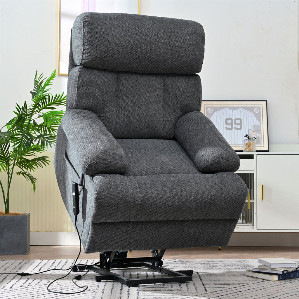 Oversized Power Lift Recliner Chai With Remote Control, Side Pocket, Spacious Seat
