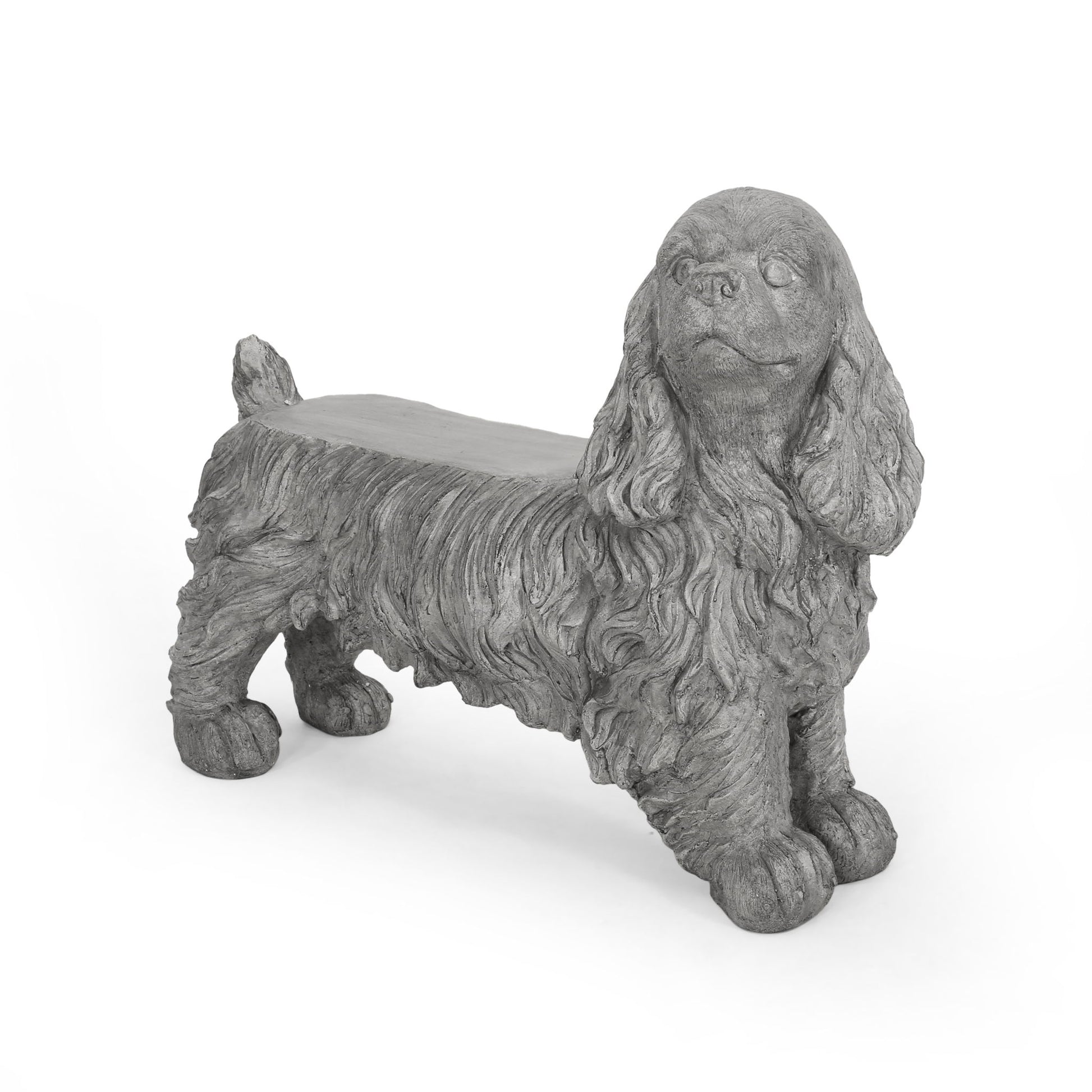 Cocker Spaniel Dog Statue - Gray