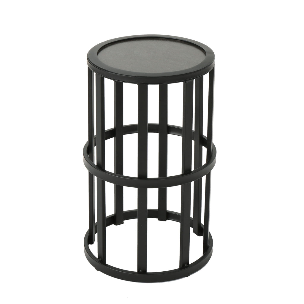 Outdoor Powder Coated Side Table - Gray