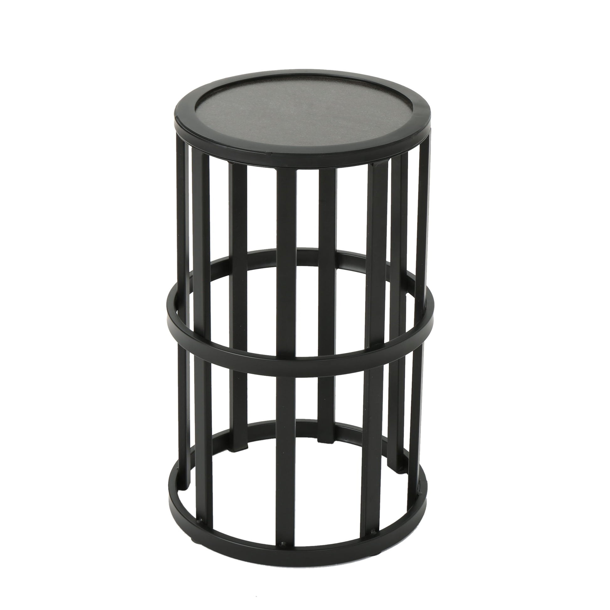 Outdoor Powder Coated Side Table - Gray