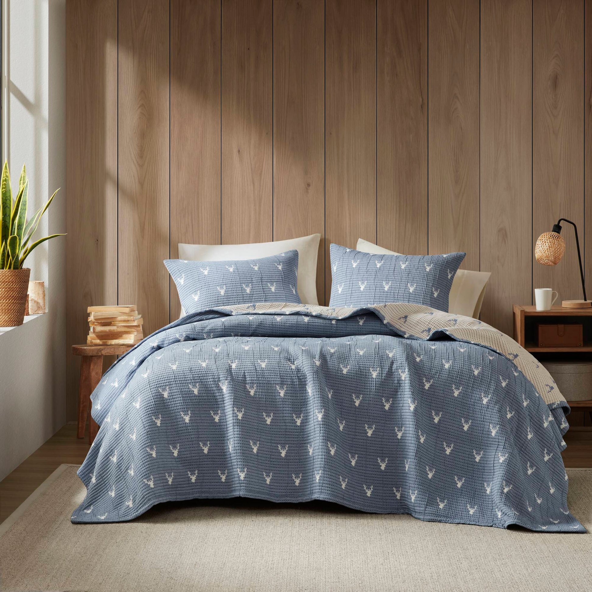 Keystone - King/California King Coverlet Set - Blue