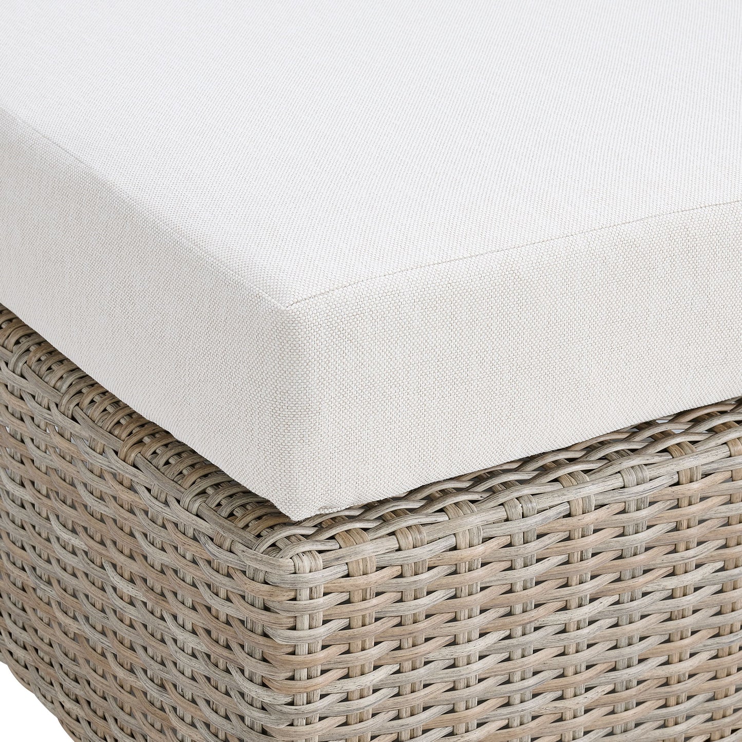 Ollie - Ottoman - Tan And Olefin White Cream