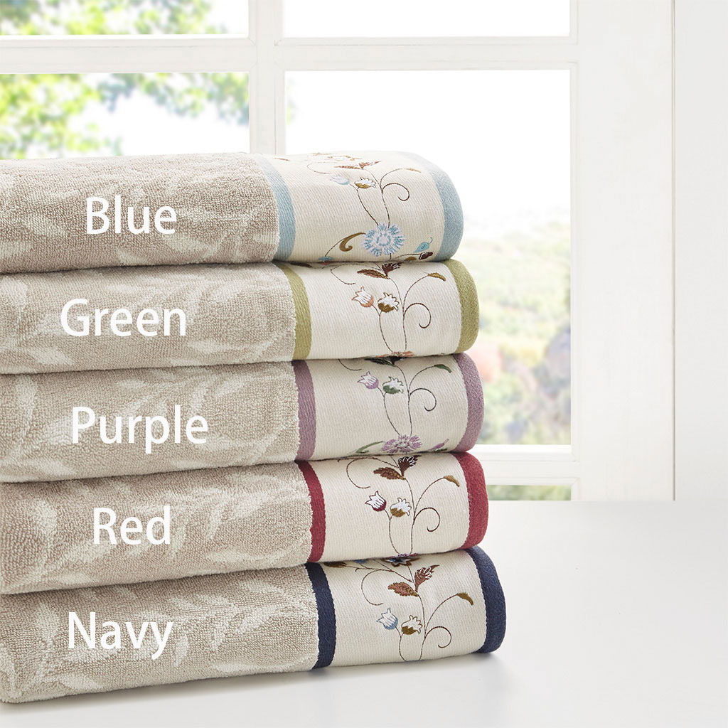 Serene - Jacquard 6 Piece Towel Set - Navy